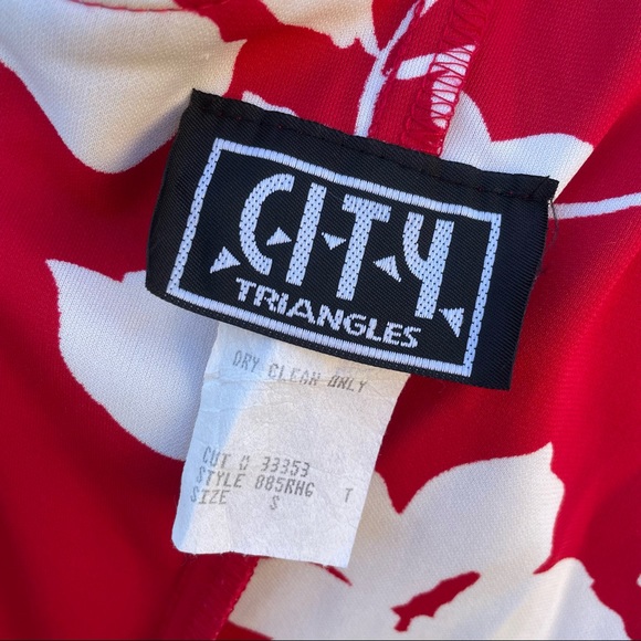 90’s red and white floral midi dress - Picture 5 of 5